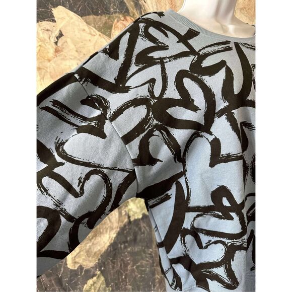 New Anthropologie Maeve Heart Printed Sweater sz medium - Picture 9 of 10